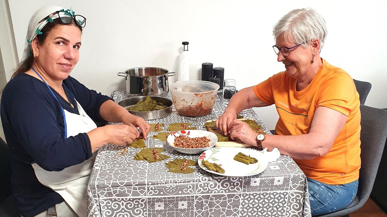 Beim Essen kommen d`Leut zamm