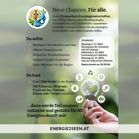 Infoveranstaltungen Energiegemeinschaften